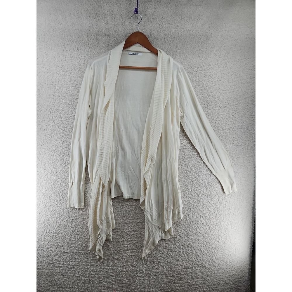DKNY  Women's  cotton  Silk Waterfall Cream  Draped Open Cardigan  Small ?